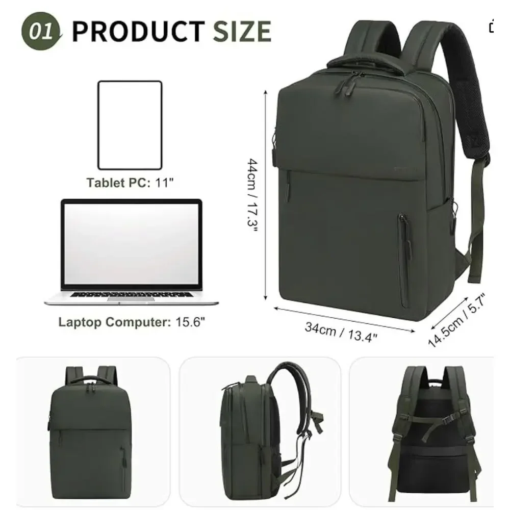 Lightweight Commute Backpack with Laptop Pocket, Water-Resistant Travel Daypack